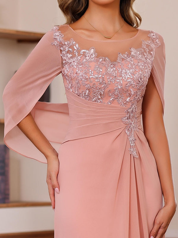 Plus Size Mother Of The Bride A Line Princess Floor Length Outfit With Sequins