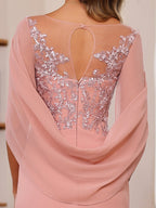 Plus Size Mother Of The Bride A Line Princess Floor Length Outfit With Sequins