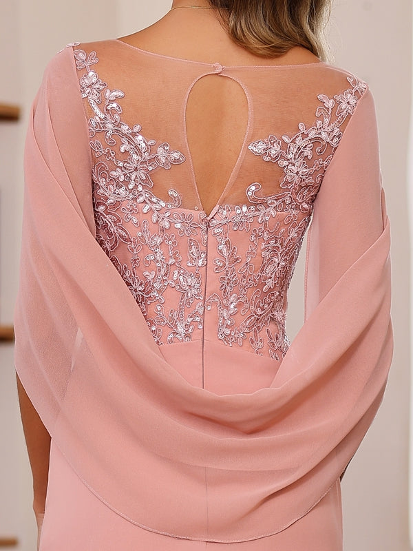 Plus Size Mother Of The Bride A Line Princess Floor Length Outfit With Sequins