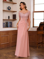 Floor Length A Line Mother Of The Bride Dresses With Pleated Sequins