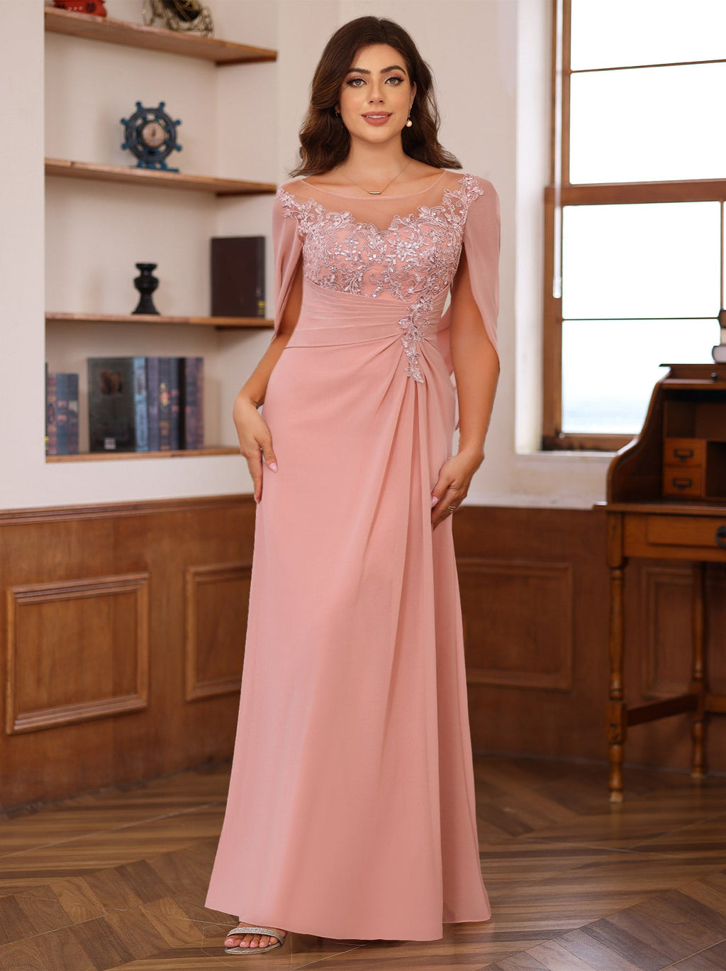 Plus Size Mother Of The Bride A Line Princess Floor Length Outfit With Sequins