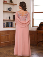 Plus Size Mother Of The Bride A Line Princess Floor Length Outfit With Sequins