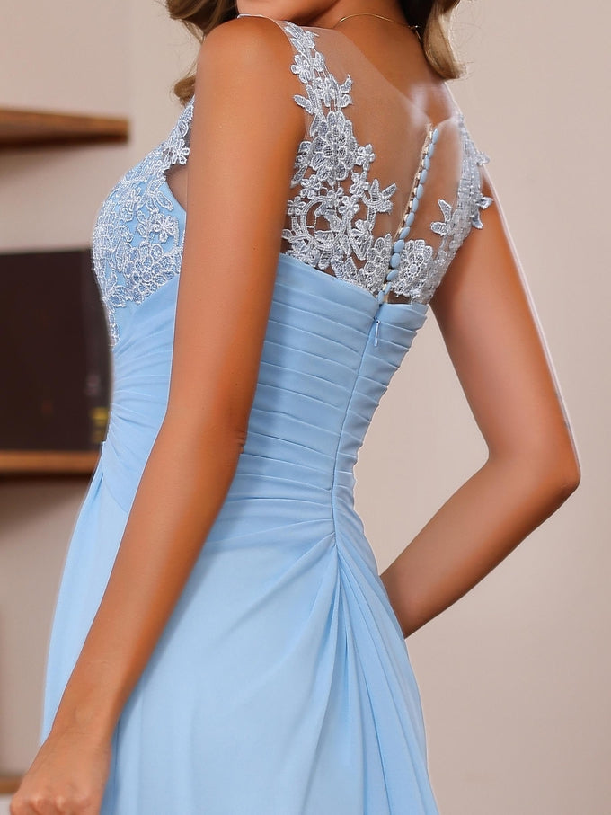 Plus Size V Neck A Line Mother Of Bride Dress With Appliques Ruffles Wrap