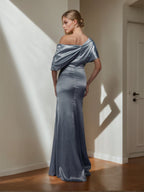 One Shoulder A Line Princess Floor Length Mother Of The Bride Dress
