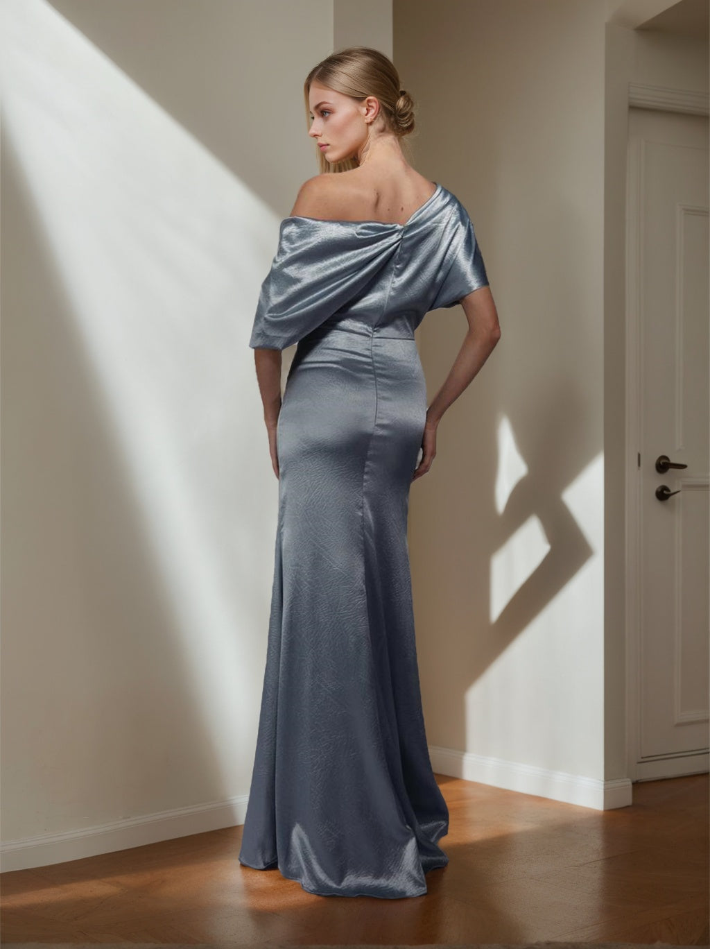 One Shoulder A Line Princess Floor Length Mother Of The Bride Dress