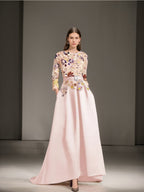 Asymmetrical A Line Princess Dress With Lace Appliques For Mother Of The Bride