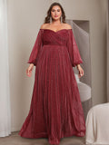 Princess A Line Off Shoulder Floor Length Plus Size Mother Of Bride Ruffles