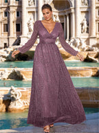 Plus Size V Neck A Line Floor Length Mother Of The Bride Dress Sleeves Ruffles
