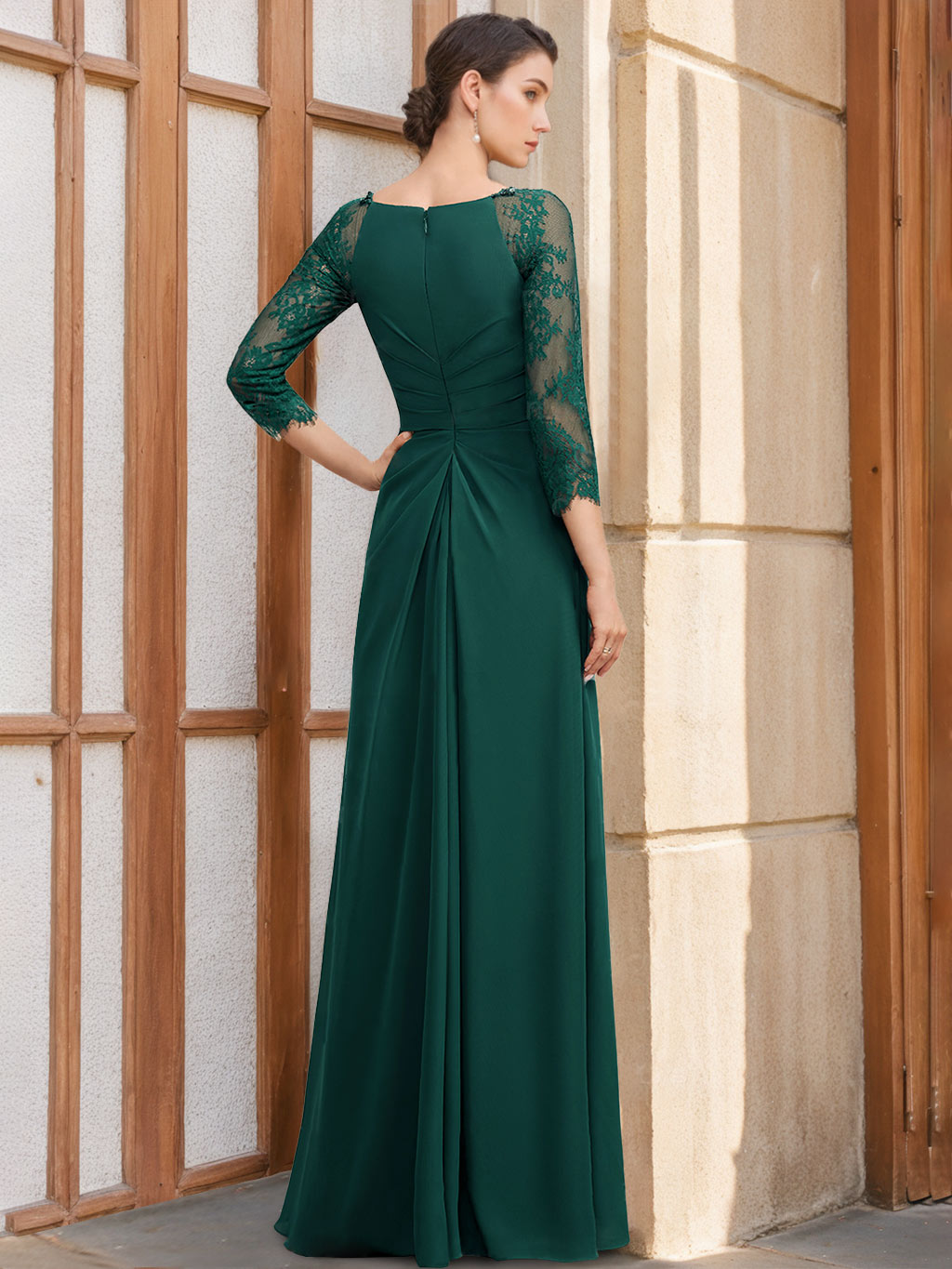 Princess A Line Floor Length Mother Of The Bride Dresses With Scoop Neck Sequins