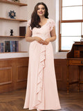 Plus Size V Neck A Line Princess Dress For Mothers Of The Bride And Groom
