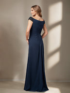 V Neck Sleeveless Plus Size Mother of the Bride A Line Floor Length Sequins Gown