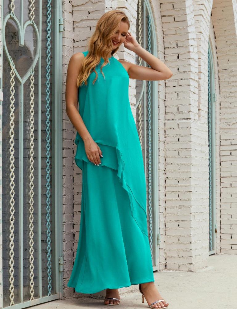 Vestido Longo de Chiffon para Mães da Noiva de Tamanho Grande, para Damas de Honra e Baile de Finalistas, Modelo 28019