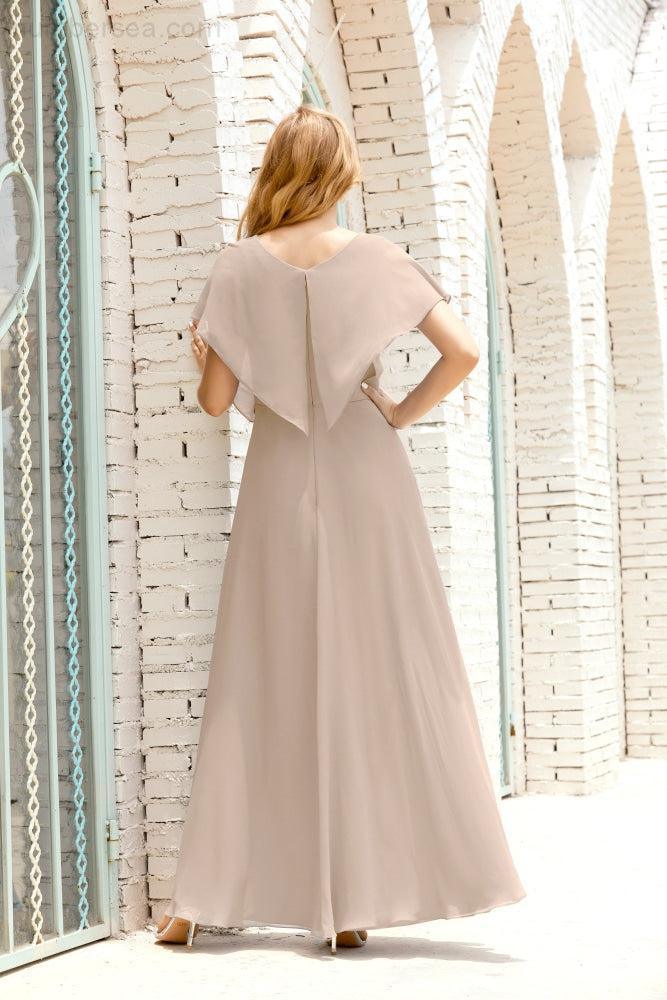 Robe de la Mère de la Mariée Grande Taille Col en V Longueur Solennelle Robe de Bal Formelle pour Invité de Mariage 28020