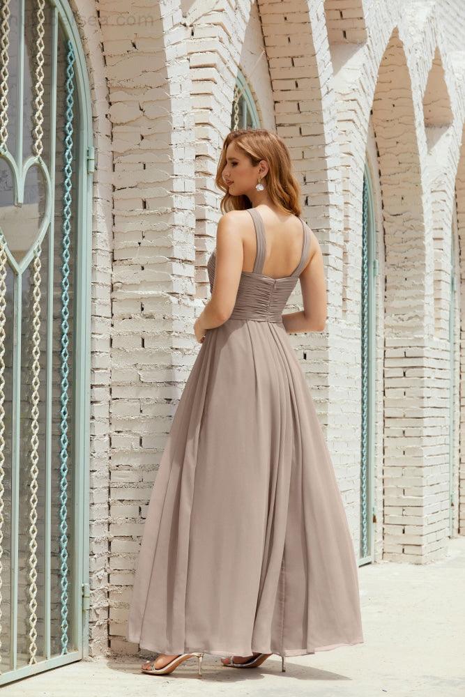 فساتين وصيفات الشرف بحمالة عنق رسمية كوكتيل فستان سهرة 28015