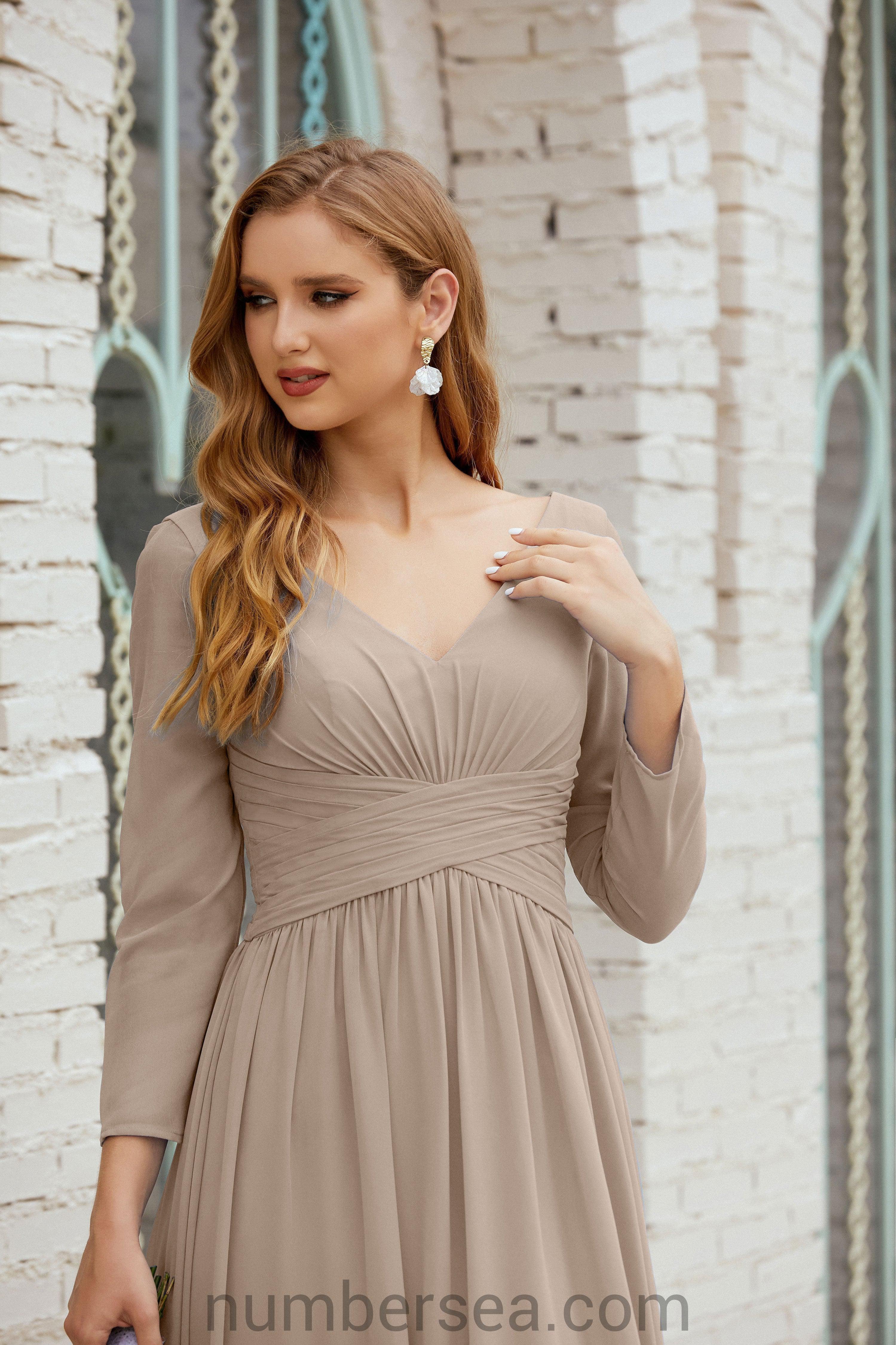 Abito da damigella Numbersea in chiffon, abito formale per festa, abito da sera 28016
