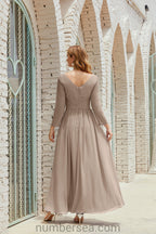 Abito da damigella Numbersea in chiffon, abito formale per festa, abito da sera 28016
