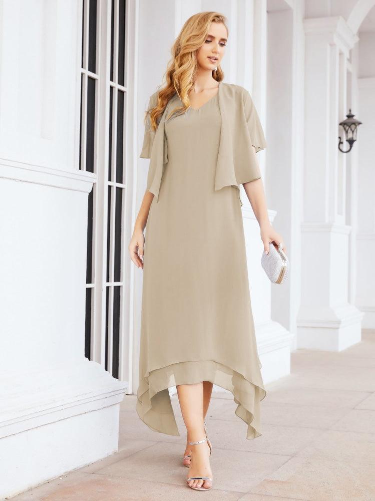 Vestido de Noiva de Duas Peças em Linha A para Mãe da Noiva Vestido de Festa Formal 28073