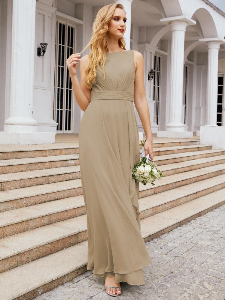 Abiti da damigella Numbersea per matrimonio con volant, lunghi, formali, da ballo 28039
