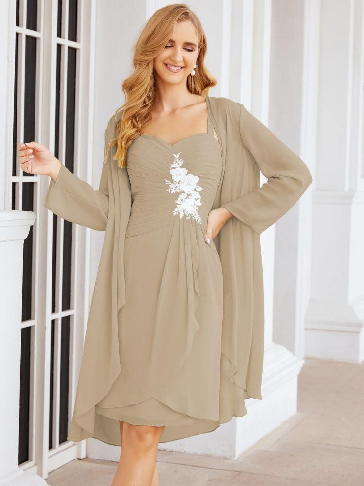 Vestidos de Mãe do Noivo Aplicações de Renda para Convidados de Casamento 28066