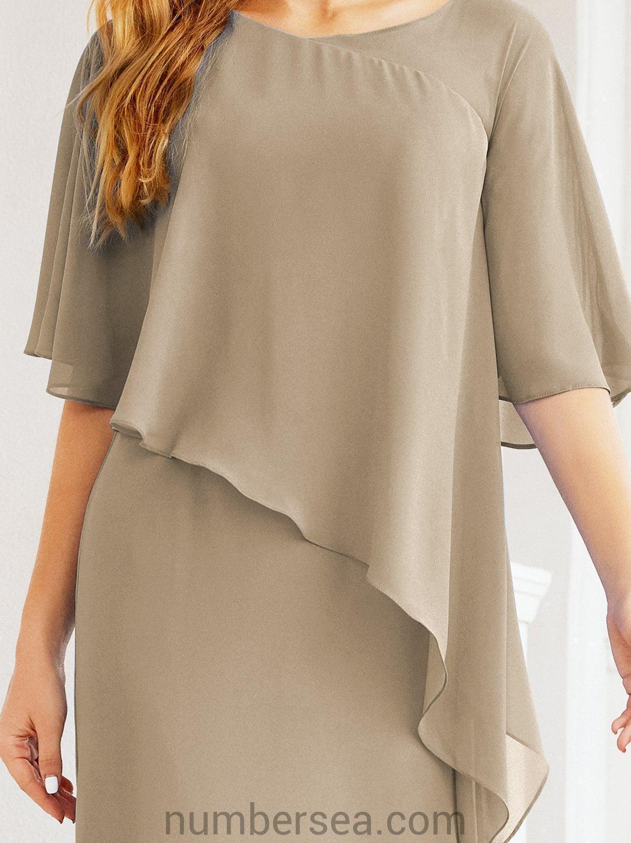 Robe de soirée formelle longue pour mère de la mariée avec cape à volants 28026