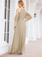 Robe de demoiselle d'honneur asymétrique, robe de soirée longue formelle ligne A 28074