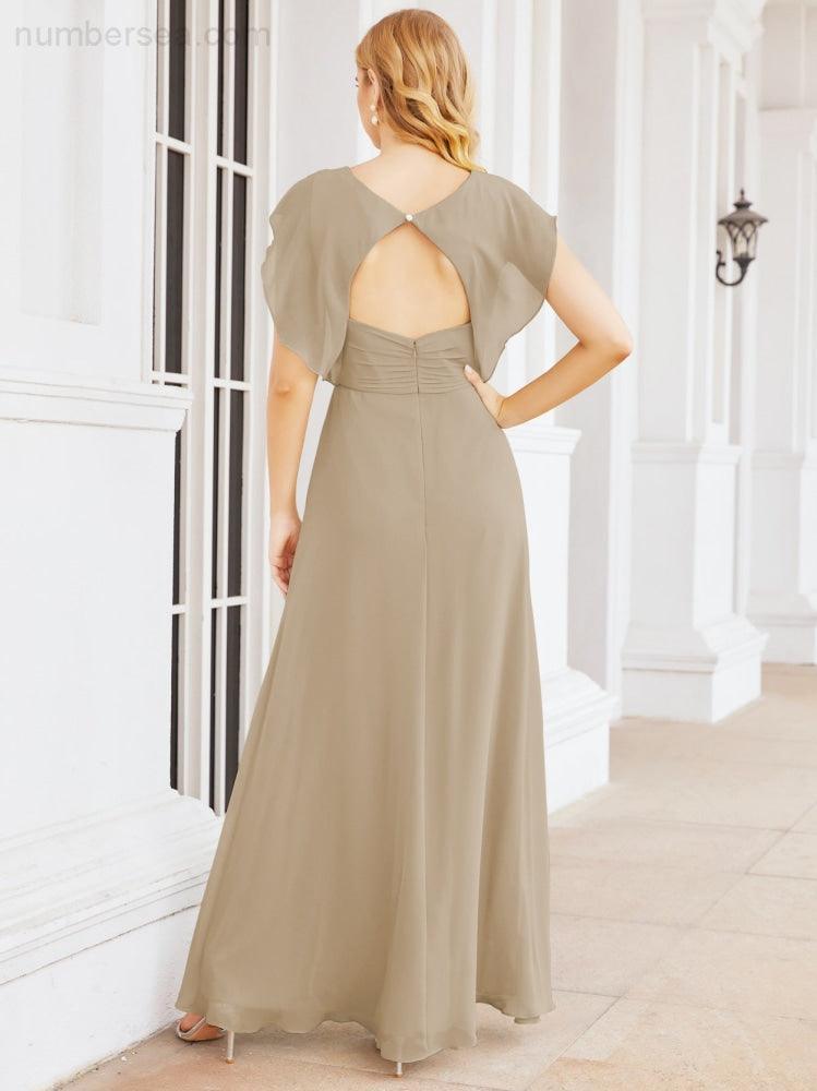 Abiti da damigella Numbersea con mantella, abito formale da ballo, abiti con schiena scoperta per madre della sposa 28058