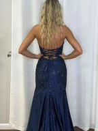 Light Yellow Mermaid Strapless Beaded Prom Dress With Keyholes