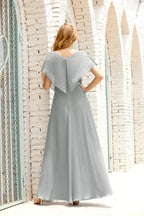 Robe de la Mère de la Mariée Grande Taille Col en V Longueur Solennelle Robe de Bal Formelle pour Invité de Mariage 28020