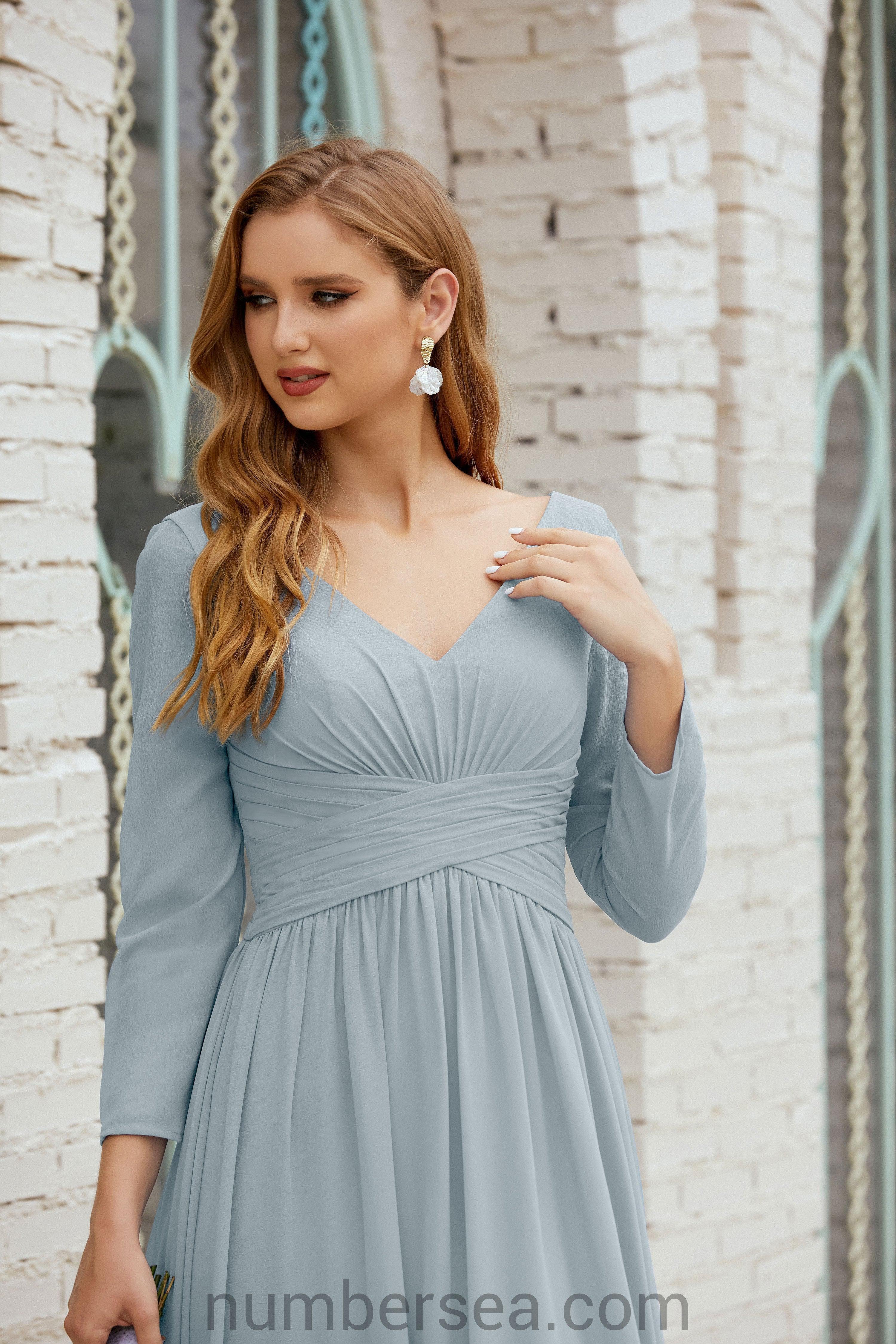 Abito da damigella Numbersea in chiffon, abito formale per festa, abito da sera 28016