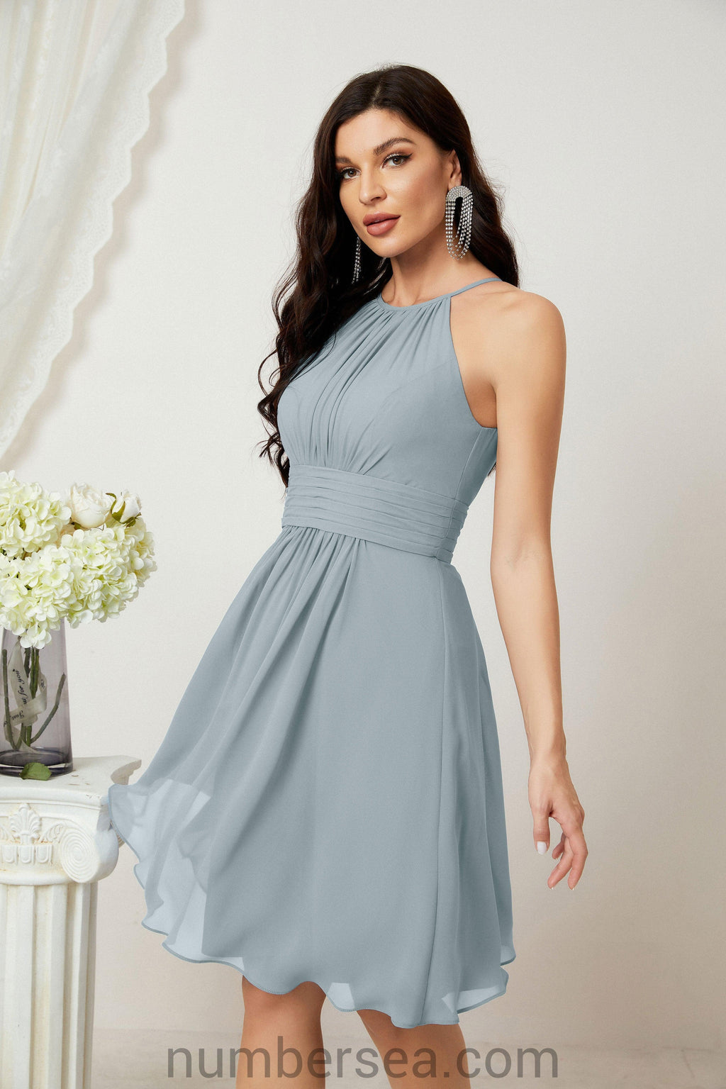 Robe de soirée formelle pour bal de fin d'études ou cocktail Halter 28011