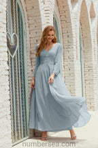 Abito da damigella Numbersea in chiffon, abito formale per festa, abito da sera 28016