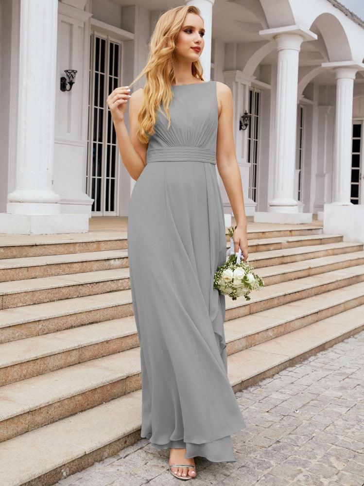Abiti da damigella Numbersea per matrimonio con volant, lunghi, formali, da ballo 28039