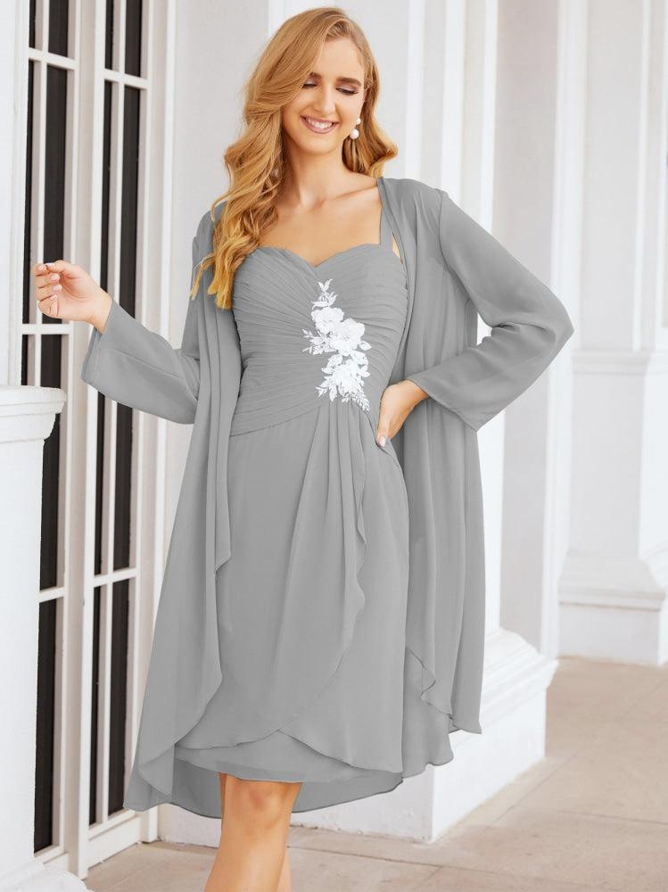 Vestidos de Mãe do Noivo Aplicações de Renda para Convidados de Casamento 28066