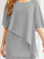 Robe de soirée formelle longue pour mère de la mariée avec cape à volants 28026