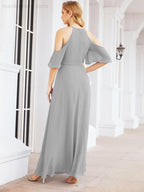 Robe de demoiselle d'honneur asymétrique, robe de soirée longue formelle ligne A 28074