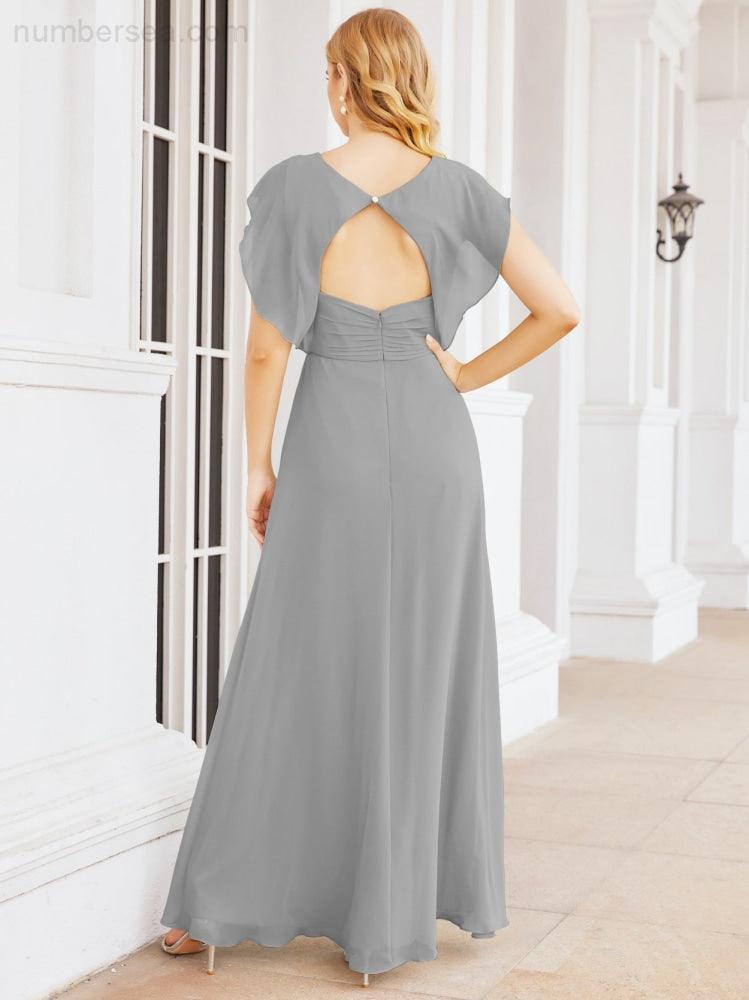 Abiti da damigella Numbersea con mantella, abito formale da ballo, abiti con schiena scoperta per madre della sposa 28058