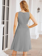 Vestidos para a Mãe da Noiva Vestido de Baile de Finalistas Vestido Casual Pregueado 28065