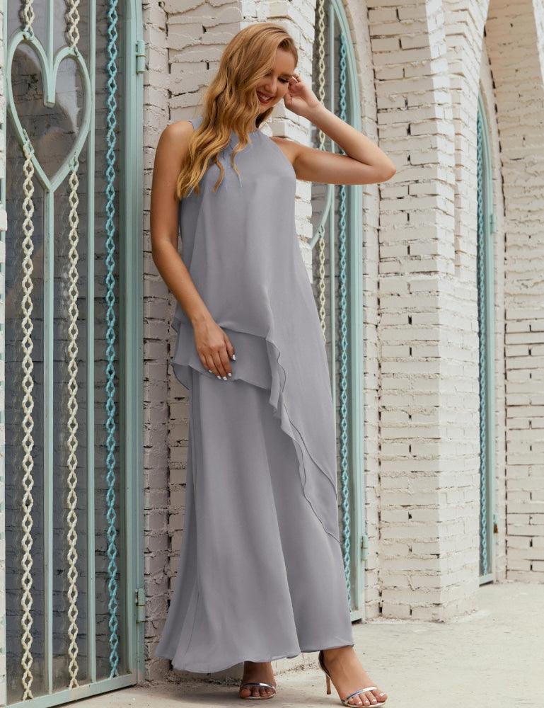 Vestido Longo de Chiffon para Mães da Noiva de Tamanho Grande, para Damas de Honra e Baile de Finalistas, Modelo 28019