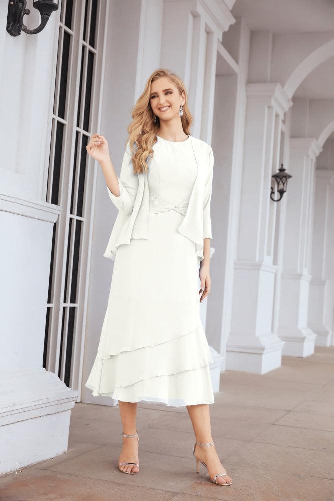 Vestido de Noiva de Duas Peças em Linha A para a Mãe da Noiva Vestido de Festa Formal 28072