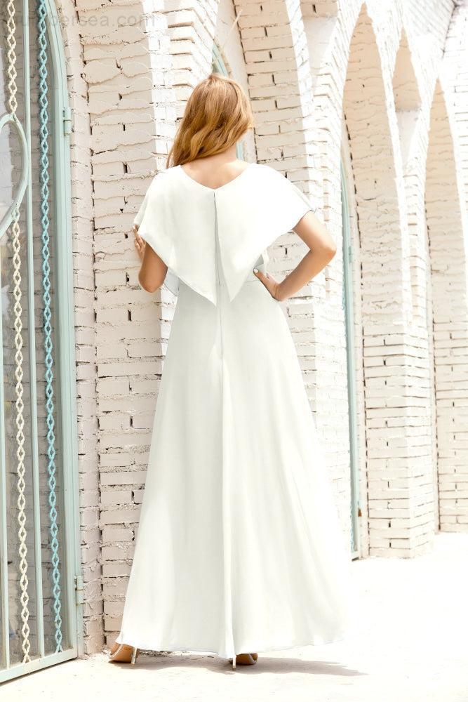 Robe de la Mère de la Mariée Grande Taille Col en V Longueur Solennelle Robe de Bal Formelle pour Invité de Mariage 28020