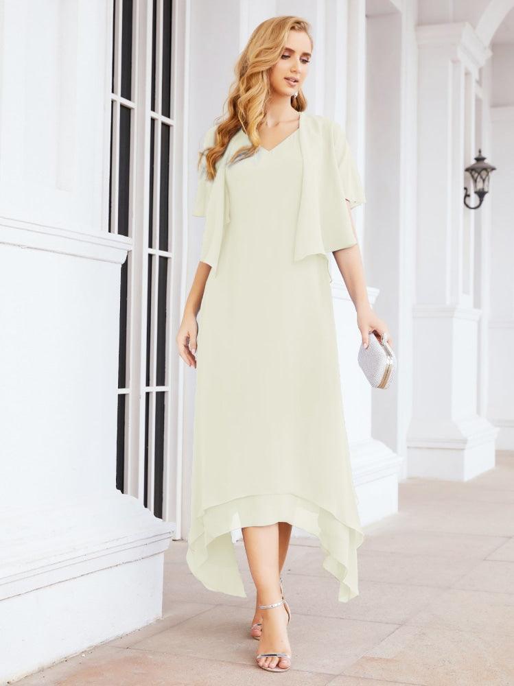 Vestido de Noiva de Duas Peças em Linha A para Mãe da Noiva Vestido de Festa Formal 28073