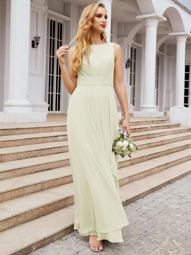 Abiti da damigella Numbersea per matrimonio con volant, lunghi, formali, da ballo 28039