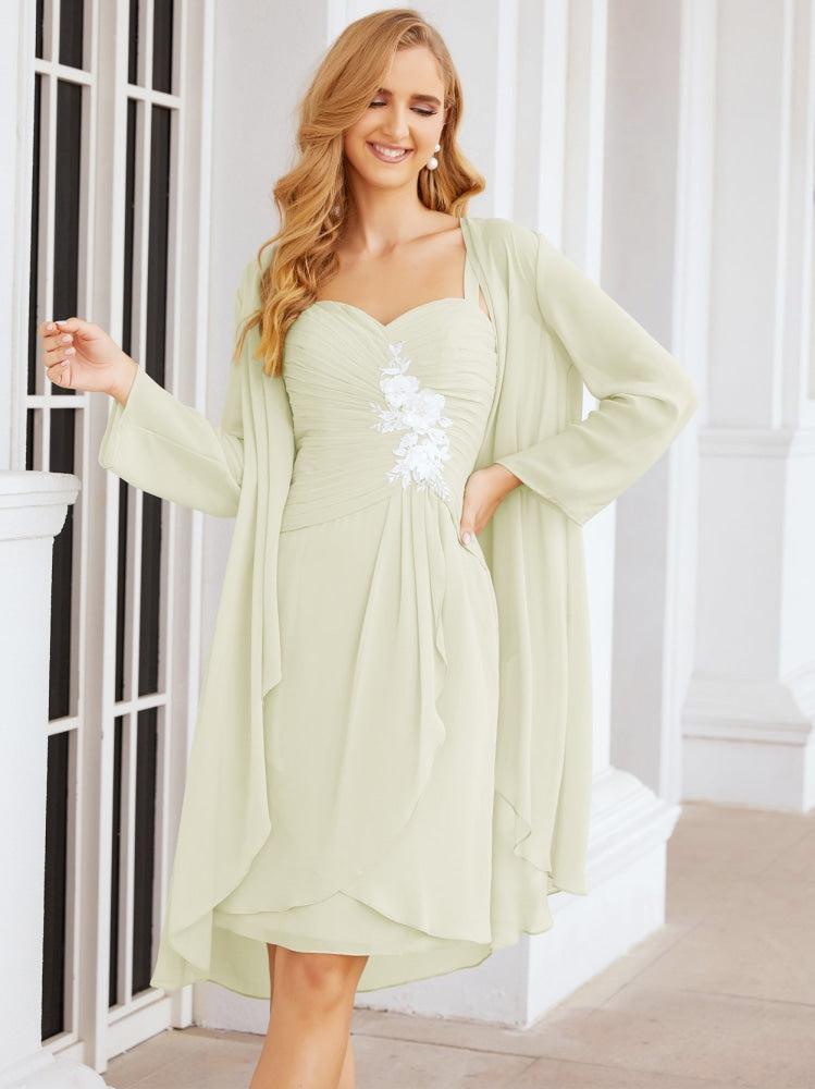 Vestidos de Mãe do Noivo Aplicações de Renda para Convidados de Casamento 28066