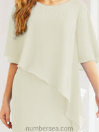 Robe de soirée formelle longue pour mère de la mariée avec cape à volants 28026