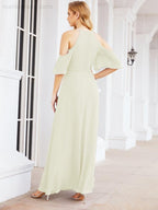 Robe de demoiselle d'honneur asymétrique, robe de soirée longue formelle ligne A 28074