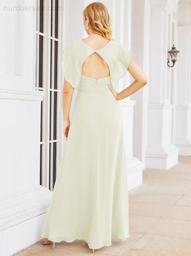Abiti da damigella Numbersea con mantella, abito formale da ballo, abiti con schiena scoperta per madre della sposa 28058
