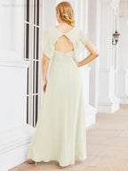 Abiti da damigella Numbersea con mantella, abito formale da ballo, abiti con schiena scoperta per madre della sposa 28058