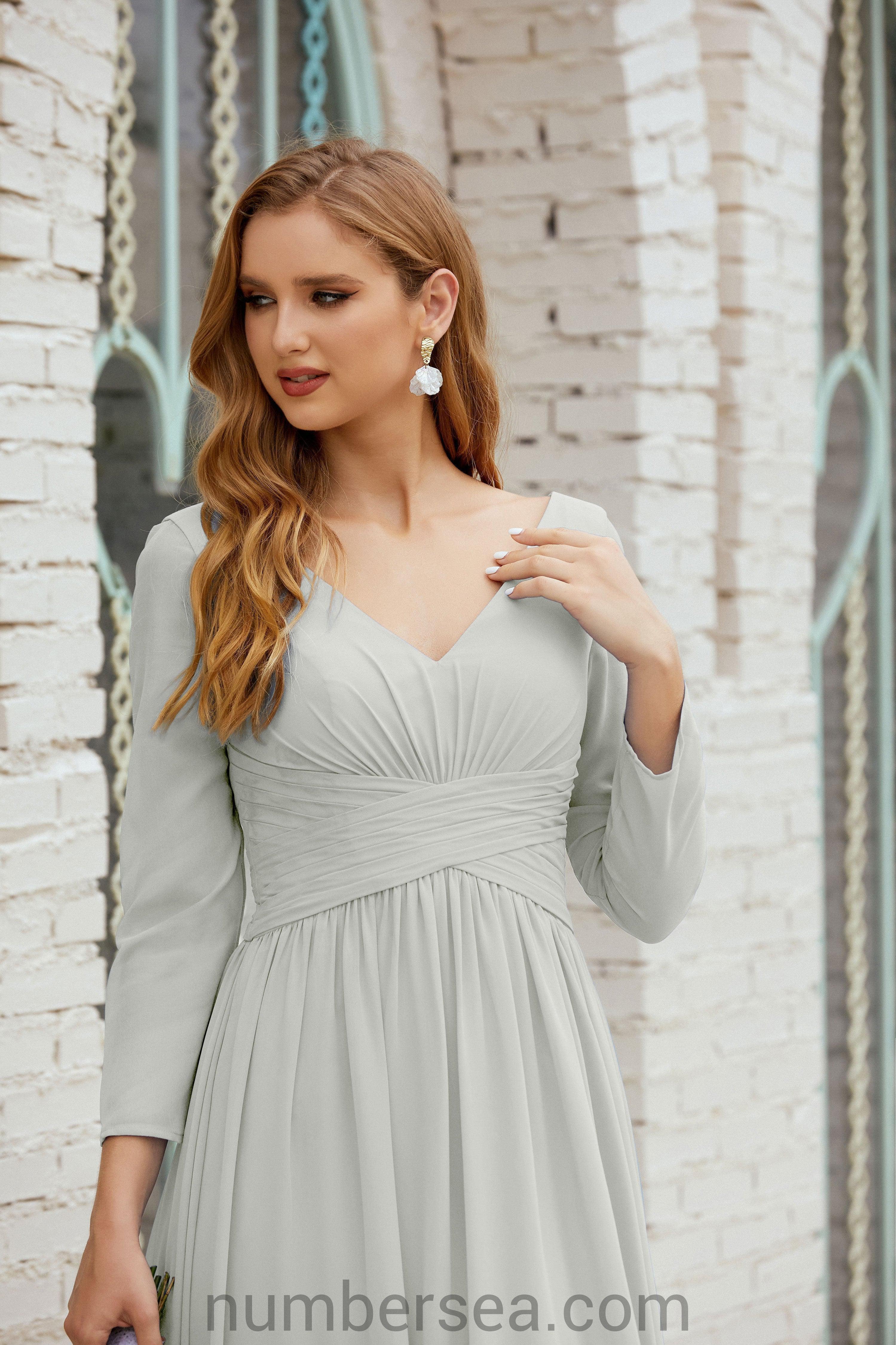 Abito da damigella Numbersea in chiffon, abito formale per festa, abito da sera 28016