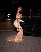 Classic Off The Shoulder Mermaid Prom Dresses With Gem Embellishments
