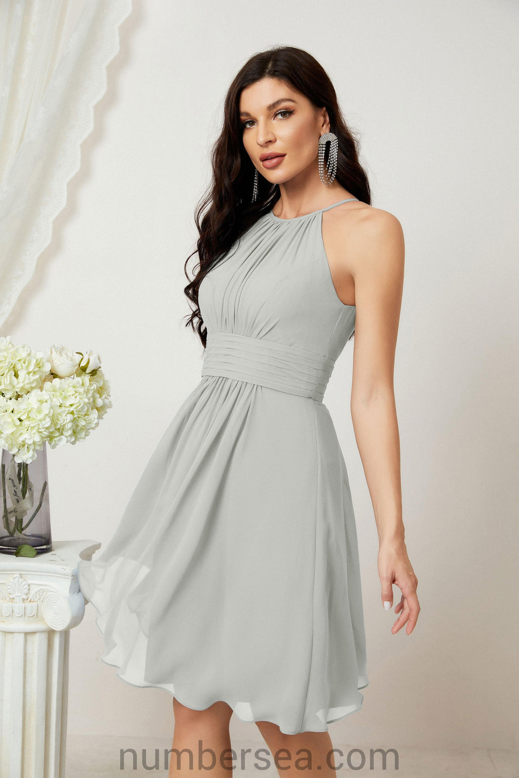 Robe de soirée formelle pour bal de fin d'études ou cocktail Halter 28011